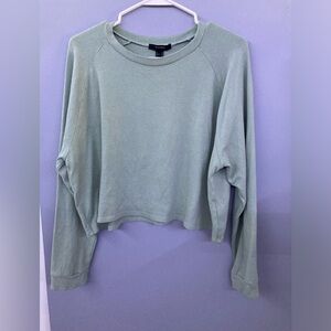 Forever 21 Long Sleeve Seafoam Green Crop Top